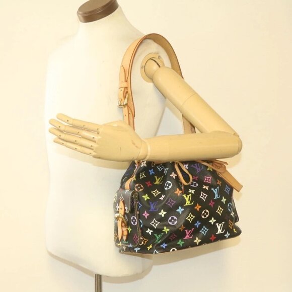 LOUIS VUITTON Monogram Multicolor Noe Shoulder Bag Black - Picture 1 of 16